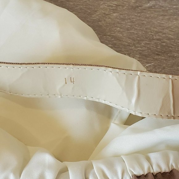 Vintage 70s Sheath Dress Belted‎ Neutral Career - Picture 10 of 12